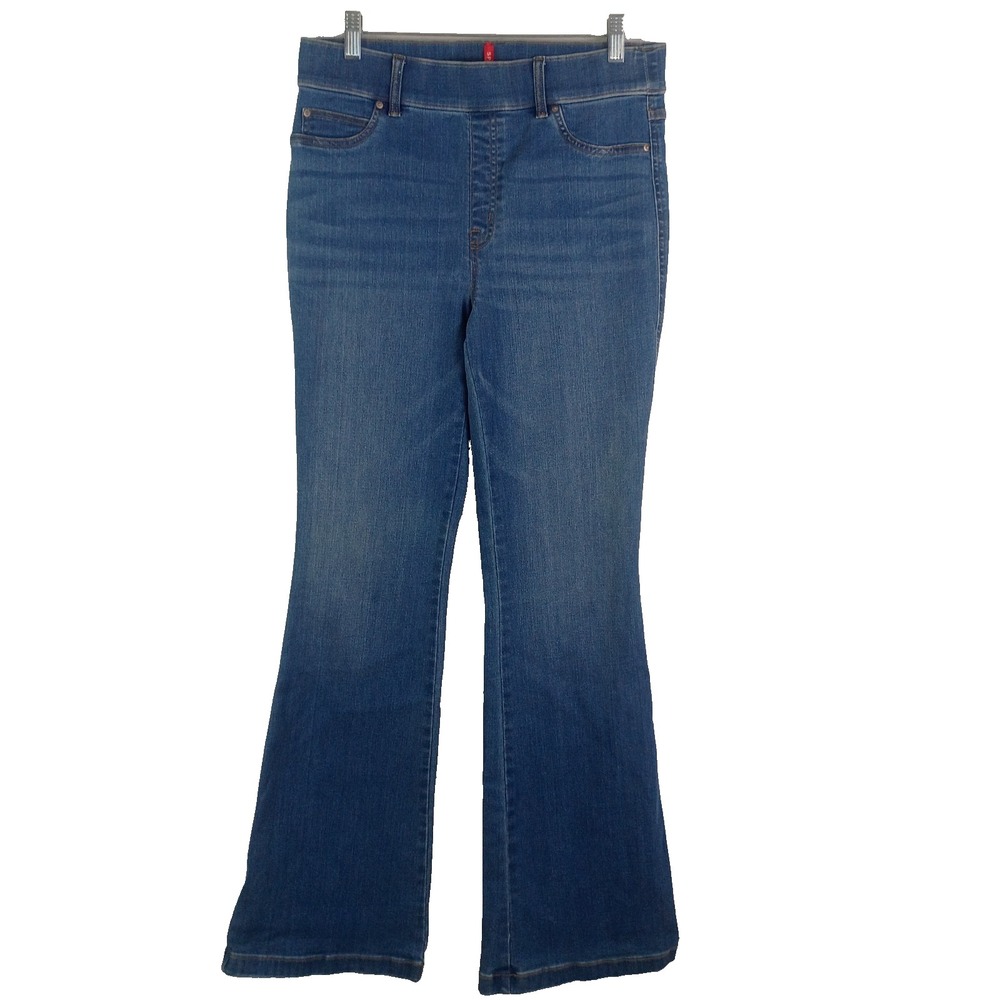SPANX Everywear Pull-On Flare Jeans Large Vintage Indigo Wash Shapewear Stretch